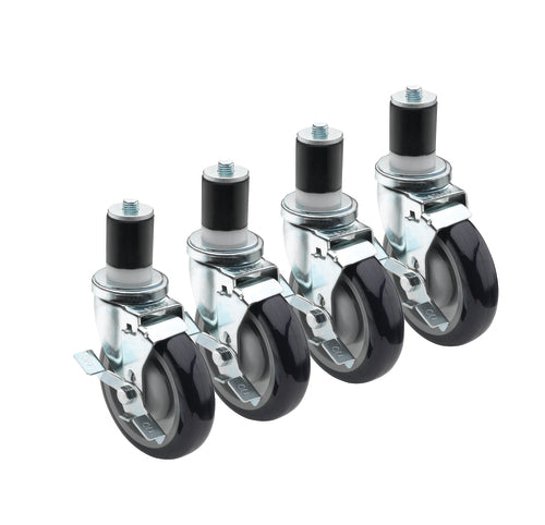 Krowne 28-129S Stem Caster Set for 1 5/8" Tubing w/ 5" Wheels-cityfoodequipment.com