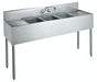 Krowne CS-1860 60" 3 Compartment Sink w/ 10"W x 14"L Bowl, 10" Deep-cityfoodequipment.com