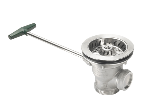 Krowne 22-800 Ball Valve Waste Drain w/ 1 1/4" Overflow Outlet, 3 1/2" Sink Opening-cityfoodequipment.com