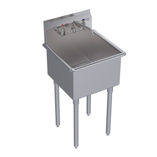 Krowne BS-1818 21" 1 Compartment Sink w/ 18 1/8"L x 18"W Bowl, 13" Deep-cityfoodequipment.com