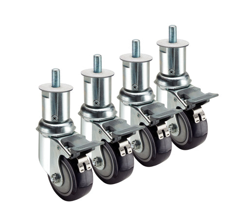 Krowne 28-156S 4 Piece Stem Caster Set w/ 3" Wheels-cityfoodequipment.com