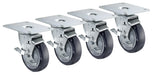 Krowne 28-171S 4 Piece Refrigerator Plate Caster Set w/ 4" Wheels, 4" x 5"-cityfoodequipment.com