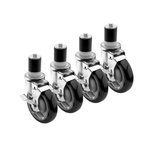 Krowne 28-125S Stem Caster Set for 1 5/8" Tubing w/ 3" Wheel-cityfoodequipment.com