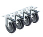 Krowne 28-260S 4 Piece Universal Plate Caster Set w/ 5" Wheels, 3 1/2" x 3 1/2"-cityfoodequipment.com