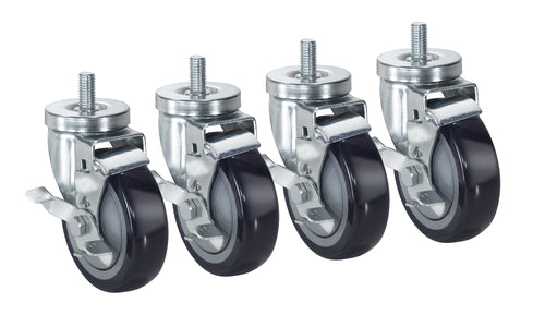 Krowne 28-144S 4 Piece Refrigerator Stem Caster Set w/ 4" Wheels-cityfoodequipment.com