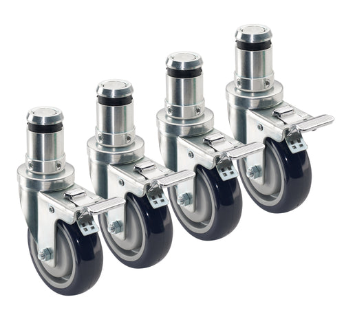 Krowne 28-136S 4 Piece Convection Oven Stem Caster Set w/ 4" Wheels-cityfoodequipment.com