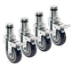 Krowne 28-136S 4 Piece Convection Oven Stem Caster Set w/ 4" Wheels-cityfoodequipment.com