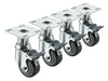 Krowne 28-135S 4 Piece Universal Plate Caster Set w/ 3" Wheels, 3 1/2" x 3 1/2"-cityfoodequipment.com