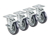 Krowne 28-115S 4 Piece Universal Plate Caster Set w/ 4" Wheels, 3 1/2" x 3 1/2"-cityfoodequipment.com