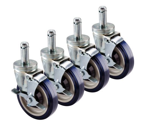 Krowne 30-151S 5" Stem Caster for standard 1"D Wire Shelving Posts - 200 lb Capacity-cityfoodequipment.com