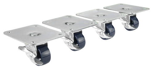 Krowne 28-169S 4 Piece Refrigerator Plate Caster Set w/ 2" Wheels, 4" x 5"-cityfoodequipment.com