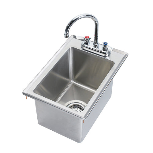 Krowne HS-1419 Drop-in Commercial Hand Sink w/ 10 3/8"L x 14"W x 9"D Bowl, Gooseneck Faucet-cityfoodequipment.com