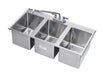 Krowne HS-3819 Drop-In Commercial Hand Sink w/ (3) 10"L x 14"W x 10"D Bowls, Gooseneck Faucet-cityfoodequipment.com