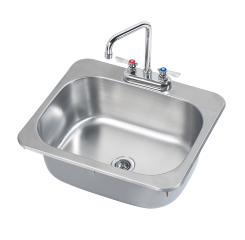 Krowne HS-2017 Drop-in Commercial Hand Sink w/ 17 3/4"L x 12 3/4"W x 7 3/4"D Bowl, Gooseneck Faucet-cityfoodequipment.com
