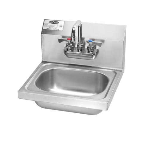 Krowne HS-22 Wall Mount Commercial Hand Sink w/ 14"L x 10"W x 6"D Bowl, Gooseneck Faucet-cityfoodequipment.com