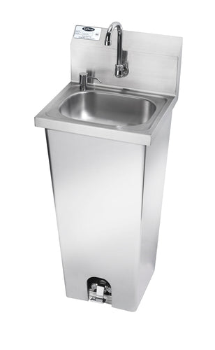 Krowne HS-14 Pedestal Commercial Touchless Hand Sink w/ 14"L x 10"W x 5"D Bowl, Pedal Valve-cityfoodequipment.com
