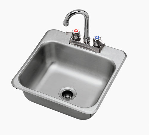 Krowne HS-1515 Drop-in Commercial Hand Sink w/ 12"L x 10"W x 5 9/50"D Bowl, Gooseneck Faucet-cityfoodequipment.com