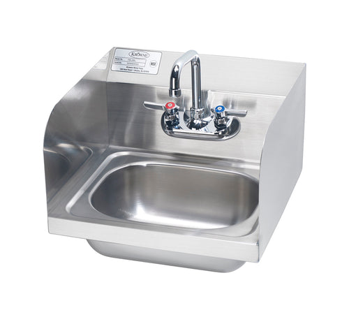 Krowne HS-26L Wall Mount Commercial Hand Sink w/ 14"L x 10"W x 6"D Bowl, Gooseneck Faucet-cityfoodequipment.com