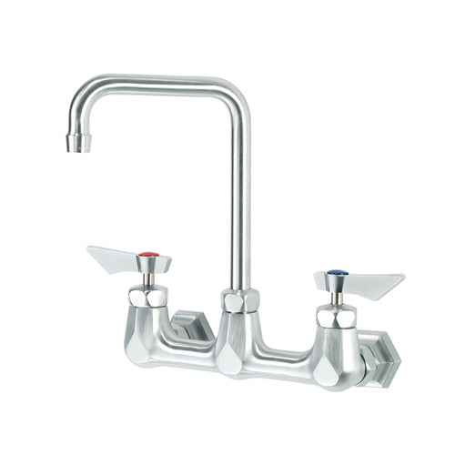 Krowne DX-801 Wall Mount Faucet w/ 6" Double Bend Gooseneck Spout - 8" Centers-cityfoodequipment.com