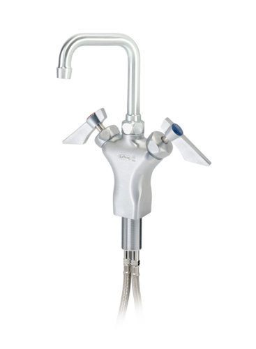 Krowne DX-625 Deck Mount Faucet w/ 4 1/2" Double Bend Gooseneck Spout - Single Hole-cityfoodequipment.com