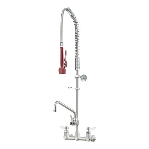 Krowne DX-109 Wall Mount Pre Rinse Unit w/ Add On Faucet & 44" Hose - 1/2" NPT Female Inlet-cityfoodequipment.com