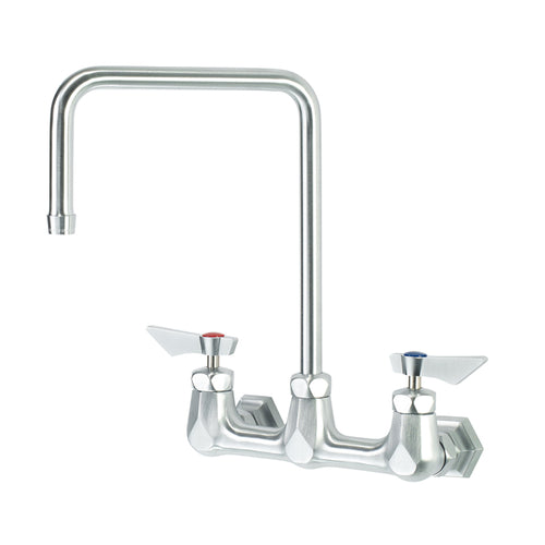 Krowne DX-802 Wall Mount Faucet w/ 8 1/2" Double Bend Gooseneck Spout - 8" Centers-cityfoodequipment.com
