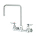 Krowne DX-802 Wall Mount Faucet w/ 8 1/2" Double Bend Gooseneck Spout - 8" Centers-cityfoodequipment.com