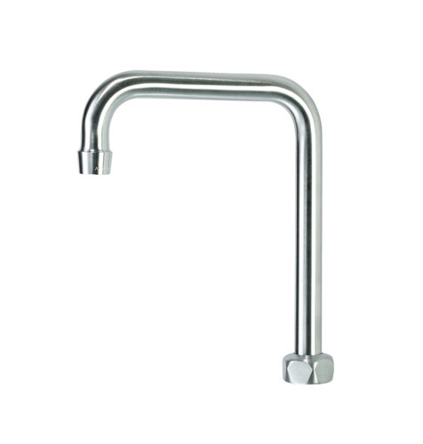Krowne DX-431 6" Double Bend Gooseneck Spout, Chrome Plated-cityfoodequipment.com