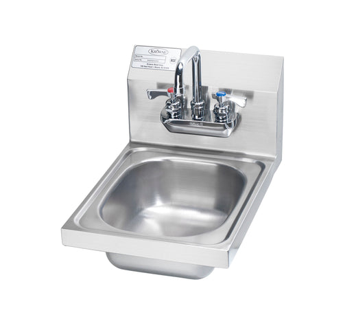 Krowne HS-21 Wall Mount Commercial Hand Sink w/ 9 3/4"L x 12 1/2"W x 5 5/8"D Bowl, Gooseneck Faucet-cityfoodequipment.com