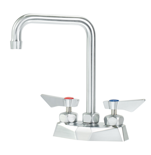 Krowne DX-301 Deck Mount Faucet w/ 6" Double Bend Gooseneck Spout - 4" Centers-cityfoodequipment.com