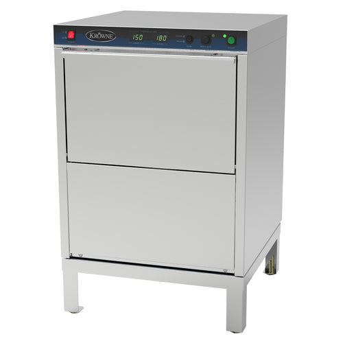 Krowne GWH-24 High Temp Rack Underbar Glass Washer w/ 25 Racks/hr Capacity, Built-in Booster, 208v/1ph-cityfoodequipment.com