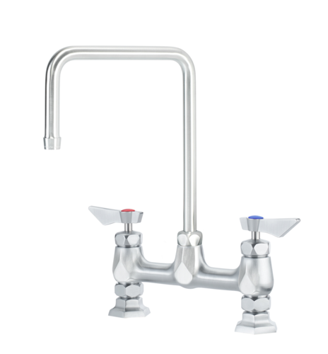 Krowne DX-902 Deck Mount Faucet w/ 8 1/2" Double Bend Gooseneck Spout - 8" Centers-cityfoodequipment.com