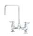 Krowne DX-902 Deck Mount Faucet w/ 8 1/2" Double Bend Gooseneck Spout - 8" Centers-cityfoodequipment.com