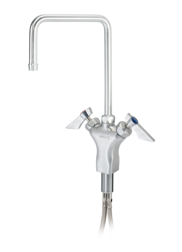 Krowne DX-602 Deck Mount Faucet w/ 8 1/2" Double Bend Gooseneck Spout - Single Hole-cityfoodequipment.com