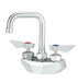 Krowne DX-400 Wall Mount Faucet w/ 4 1/2" Double Bend Gooseneck Spout - 4" Centers-cityfoodequipment.com
