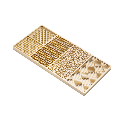 Krowne KDP1-48 Ice Design Plate - 8" x 4", Brass-cityfoodequipment.com