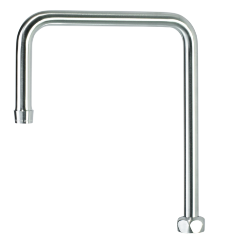 Krowne DX-432 8 1/2" Double Bend Gooseneck Spout, Chrome Plated-cityfoodequipment.com