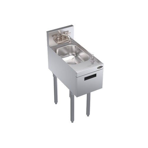 Krowne KR24-12ST Freestanding Commercial Hand Sink w/ 10"L x 12"W x 7"D Bowl, Soap & Towel Dispenser-cityfoodequipment.com
