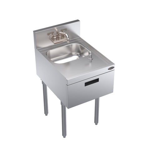 Krowne KR24-18ST Freestanding Commercial Hand Sink w/ 10"L x 14"W x 7"D Bowl, Soap & Towel Dispenser-cityfoodequipment.com