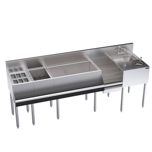 Krowne KR24-MX84-10 84" Royal Series Cocktail Station w/ 115lb Ice Bin, Stainless Steel-cityfoodequipment.com