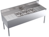 Krowne KR24-63C 72" 3 Compartment Sink w/ 10"L x 14"W Bowl, 10" Deep-cityfoodequipment.com