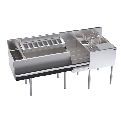 Krowne KR24-MX70 70" Royal Series Cocktail Station w/ 115 lb Ice Bin, Stainless Steel-cityfoodequipment.com