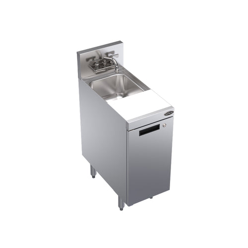 Krowne KR24-MC12-C Underbar Dump Sink w/ 10" x 12" x 7" Bowl - Cabinet Base, Stainless-cityfoodequipment.com