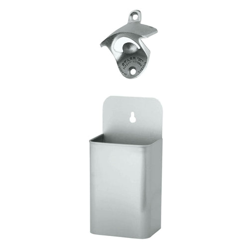 Krowne KR-401 7 7/8" Stainless Bottle Cap Catcher w/ 3 1/8" Cast Iron Bottle Opener-cityfoodequipment.com