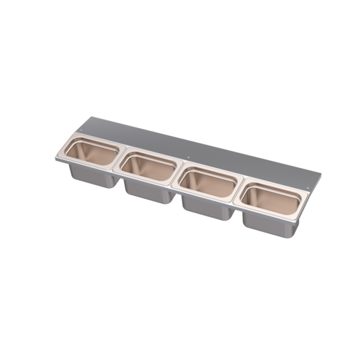 Krowne KR-UMGT-4 (4) Compartment Bar Garnish Tray - No Lid, Undermount-cityfoodequipment.com