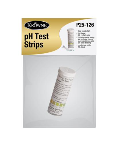 Krowne P25-126 pH Test Strips, 50 Strips per Bottle-cityfoodequipment.com