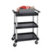 Lakeside 2500 3 Shelf Utility Cart w/ Push Handles, 300 lb Capacity, Black-cityfoodequipment.com