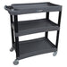 Lakeside 2507 35 3/4" Polymer Bus Cart w/ (3) Levels, Shelves, Black-cityfoodequipment.com