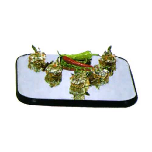 Geneva 15" Square Rimless Mirror Tray w/ Black Vinyl Edge (275)-cityfoodequipment.com