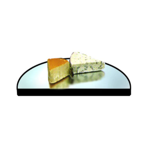 Geneva 24" Half Round Rimless Mirror Tray w/ Black Vinyl Edge (282)-cityfoodequipment.com